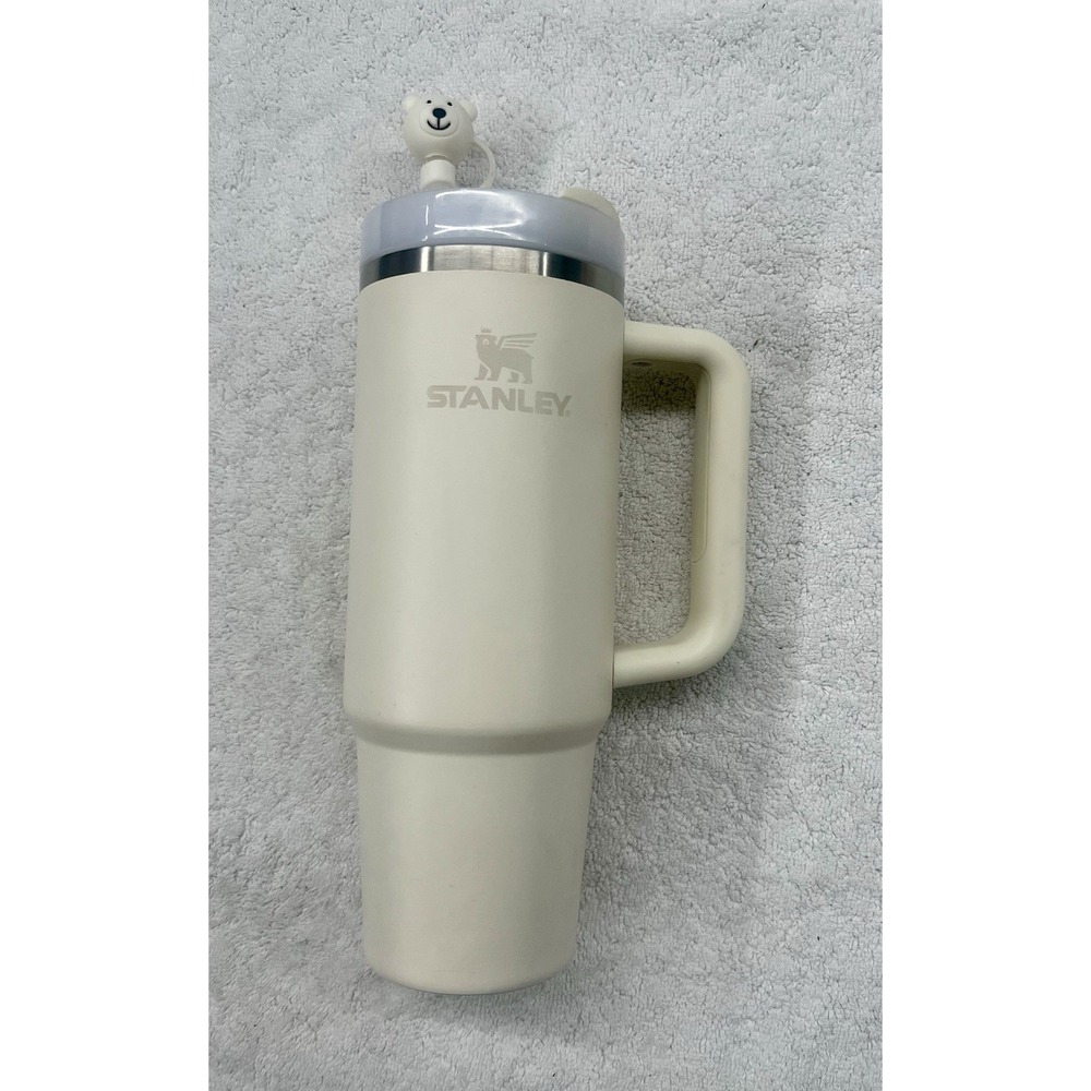 Stanley 30oz cream‎ tumbler with handle/ polar bear straw top